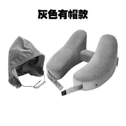 Outdoor Camping In-Stock H-Shaped Inflatable Travel Pillow, Travel Inflatable Neck Pillow, Neck Support Pillow, Portable Pillow for Airplane and High-Speed Rail