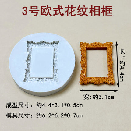 Embossed combination of various photo frame flower frame edge silicone handmade chocolate candy cake mold candy tool