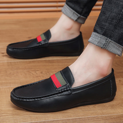 Doug Shoes Men's Summer New Fashion Men's Shoes All-match Men's Comfortable Soft Sole Slip-on Driving Casual Leather Shoes Trendy