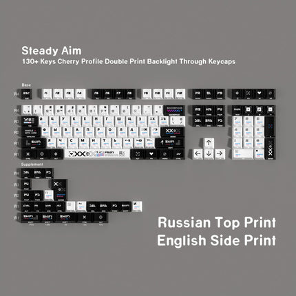 Printing set double engraved light transmission Pbt thermal sublimation original full set of key caps German Korean Spanish European gauge