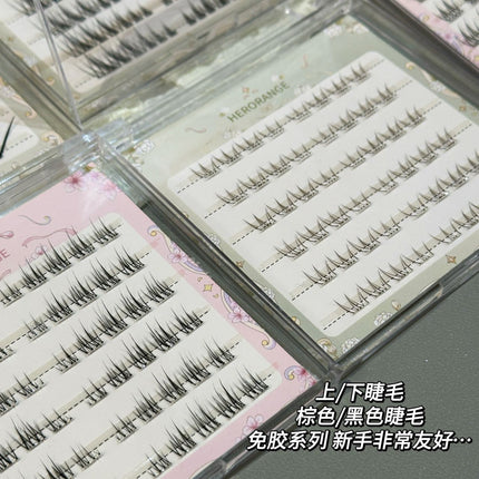 HERORANGE ~ light spring series glue-free false eyelashes soft curly segmented natural simulation cartoon eyelashes