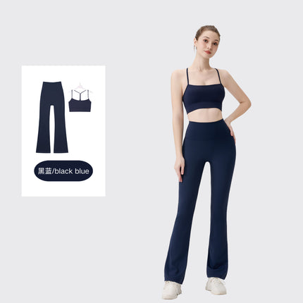 [in Stock] Ld Speaker Y-Shaped Vest Set Long Sleeve Women's Slim Fit Jacket Stretchy Sports Yoga Wear