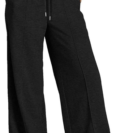 Cross-Border Export Amazon Temu2024 Spring and Summer European and American Style Pure Color Casual Wide-Leg Drawstring Elastic Waist Sweatpants