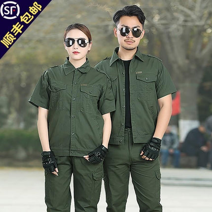 Work Clothes Men's Summer Suit Labor Protection Clothing Wear-resistant Camouflage Clothing Electric Welding Anti-scalding Dirty-resistant Construction Site Tooling Thin Tooling