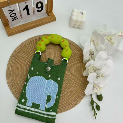 Cartoon Cute Mobile Phone Bag, Cute and Versatile Handbag, Mini Knitted Small Tote Bag, Shoulder Bag, Crossbody Handbag