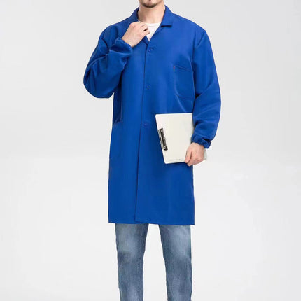 Coat Work Clothes, Wear-Resistant, Dirt-Resistant, Thickened Outer Coveralls, Anti-Dirty Clothes, Mid-Length Work Clothes, Labor Protection Clothes, Custom-Made Coat