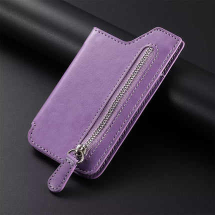 Hot-selling simple mobile phone card bag card holder left and right flap multi-color zipper card holder back card bag creative personality