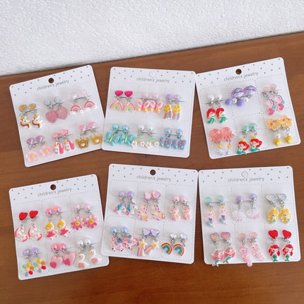 Girl's Ear Clip Cute Cartoon Children's Earrings Little Girl's Princess Earrings Without Ear Holes False Earrings Without Harming Ear Accessories