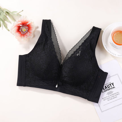 Thin Upper and Thick Lower Non-magnetic New Style Comfortable Underwear without Steel Rings for Women Gathering and Tucking Paramilis Skin-friendly Breathable Adjustable Bra