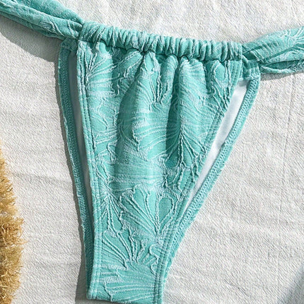 New European and American Foreign Trade Wholesale Metal Jewelry Split Bikini Swimsuit Women's Suit Special Fabric Factory Direct Sale
