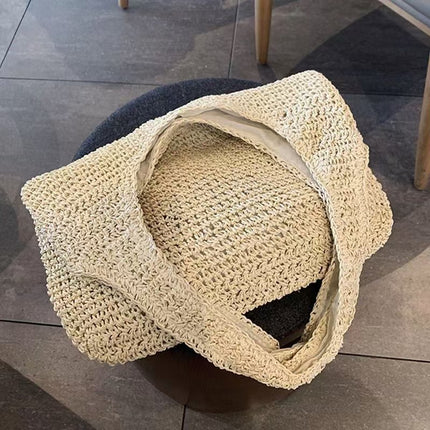 New Straw Woven Bag Women's Handmade Woven Bag All-match Bag Shoulder Bag Large Capacity Tote Bag Women's Bag Handbag