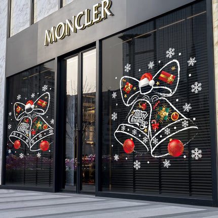 Christmas decorative window stickers glass door stickers Christmas bells creative window mall layout Christmas stickers