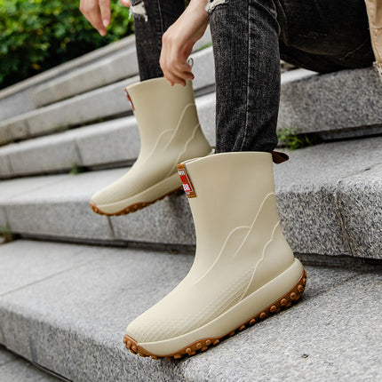 Cross-Border Export Fashion Rain Boots Men's Mid-Calf Waterproof Shoes Non-Slip Rain Boots Men's Rain Boots Fishing Shoes Water Boots Rubber Shoes
