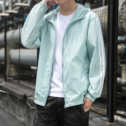 Thin Ice Silk Summer Men's Sunscreen Clothing Quick-drying Sunscreen Clothing Men's and Women's Riding Fishing Jacket Skin Windbreaker for Hair