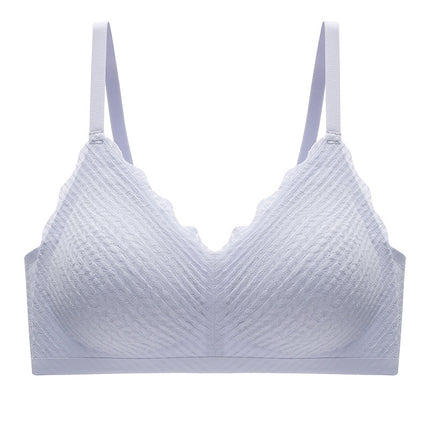 New Wheat Spike Lace Traceless Underwear No Steel Ring Anti-Sliding Sexy Gather Strap Bra Thin