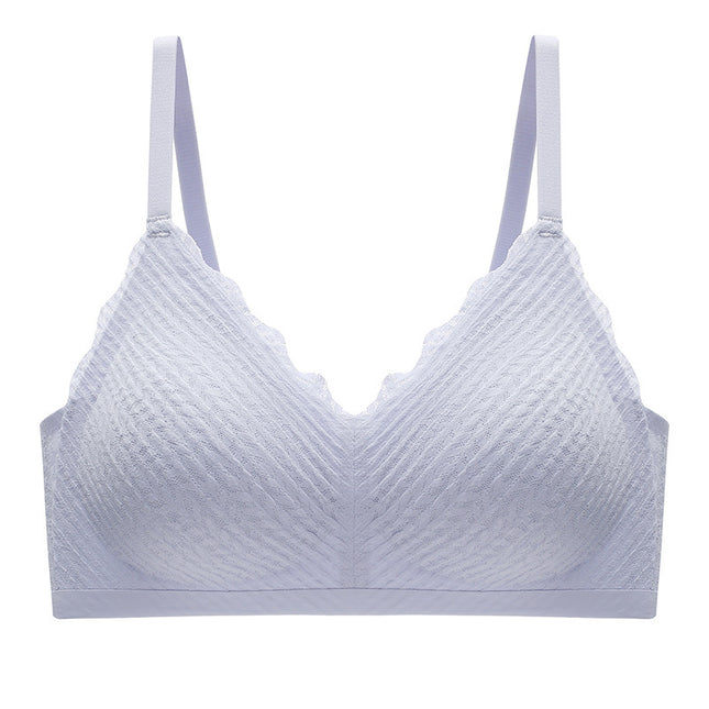 New Wheat Spike Lace Traceless Underwear No Steel Ring Anti-Sliding Sexy Gather Strap Bra Thin