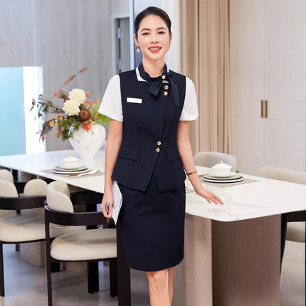High-end stewardess business attire vest suit female bank hotel front desk tooling beauty salon vest vest vest overalls