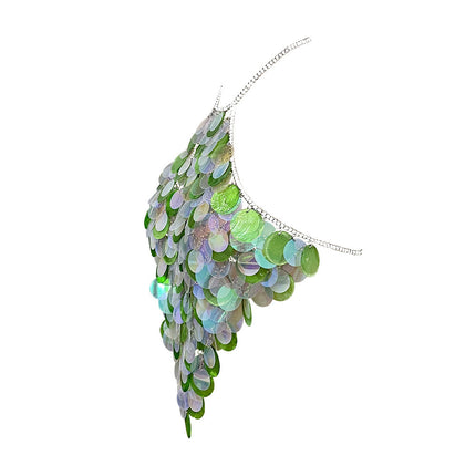 2025 Handmade Sling Colorful Gradient Mica Shell Splicing Iron Chain Cut Out Body Chain Island Swimming Pool Going Out to Sea
