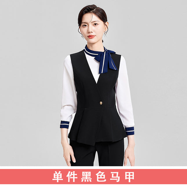 Hotel overalls female spring and autumn high-end professional suit beautician jewelry store club sales manager front desk tooling