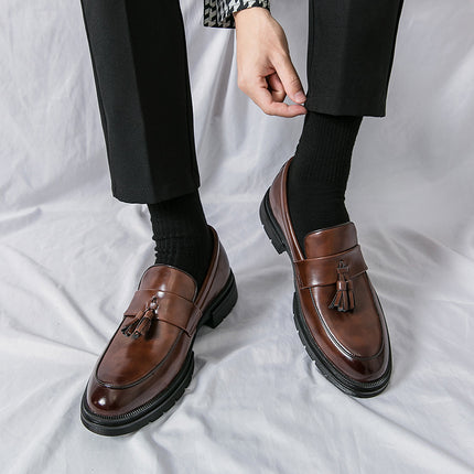 Men's shoes cross-border 46 plus size new leather shoes fashion men's business formal shoes fashion set foot loafers wholesale