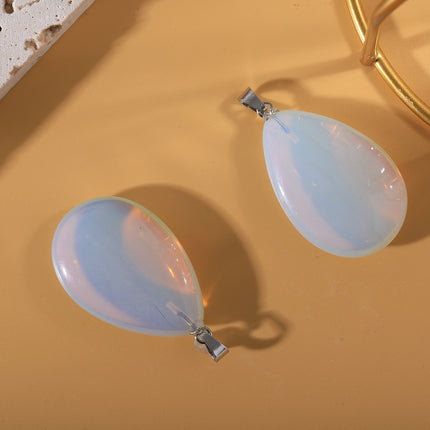 Stall supply natural stone agate pendant opal flat water drop necklace pendant fashion men's and women's jewelry manufacturers wholesale