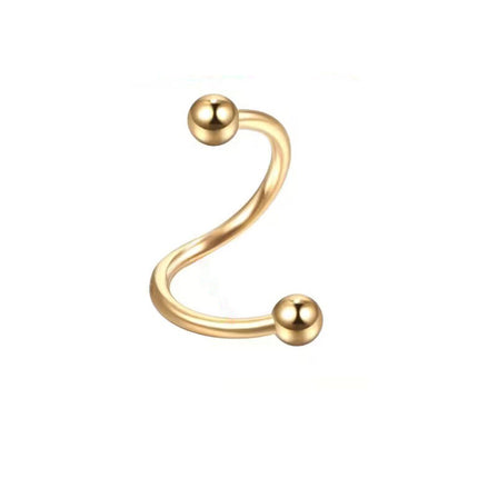 Stainless steel S rod spherical outer tooth 1.2 rod lip ring lip nail ear bone nail lip nail round head pointed cone head human body puncture ornaments