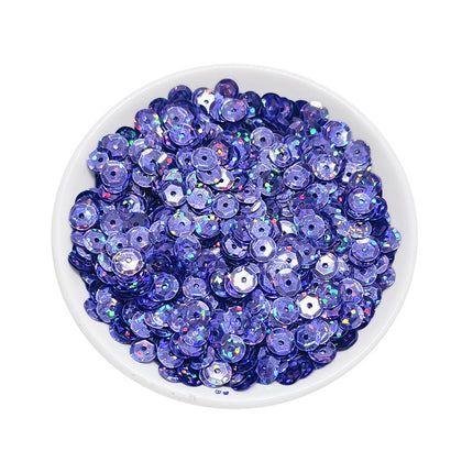 6MM round curved surface hole PVC sequins jewelry accessories concave and convex surface wholesale flat bottom hexagonal sewing clothing beads