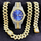Gold blue gold (watch + bracelet + necklace)