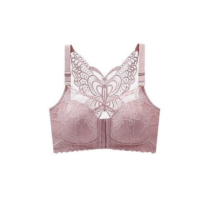 Front Buckle Adjustable plus size Underwear Large Bra Cup Push-up Anti-sagging Non-steel Rings Thin Bra for Summer