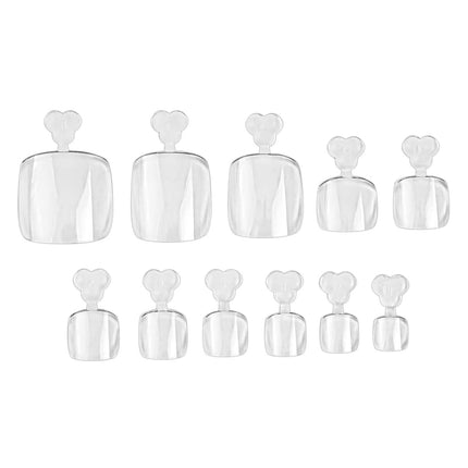 New Porcelain White Box Manicure Piece 550 Pieces Ultra-thin Seamless Transparent Foot Nail Piece Toe Fake Nail Piece
