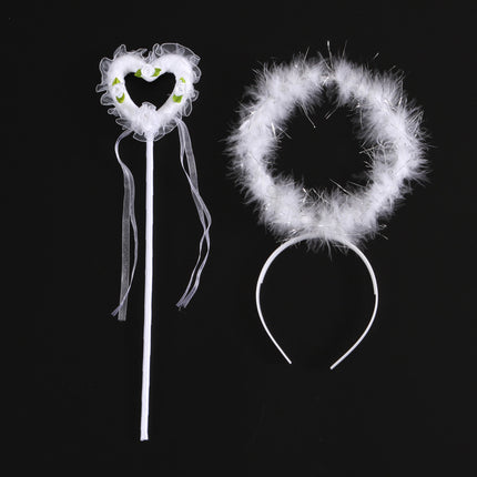 Halloween dress up angel wings props accessories Angel stick Angel headband head ring fairy stick Devil set 61