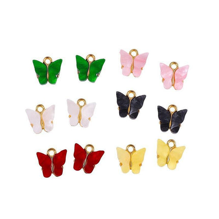 AliExpress Alloy Acrylic Butterfly Pendant Handmade Pendant DIY Earrings Accessories Bracelet Necklace Jewelry