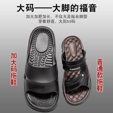Large Size Men's Slippers with Thick Soles for Indoor Bathroom Non-Slip Bathing Soft-Soled Slippers for Men New Summer Deodorant