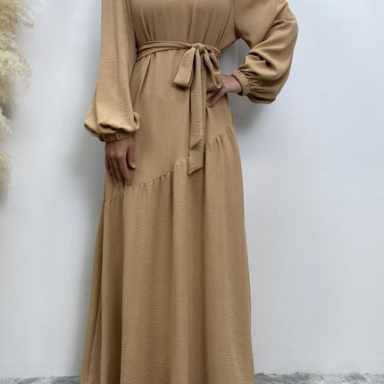 Aliexpress Ebay Amazon Hot-Selling Fashion Women's Solid Color Patchwork Flared Dress 6738