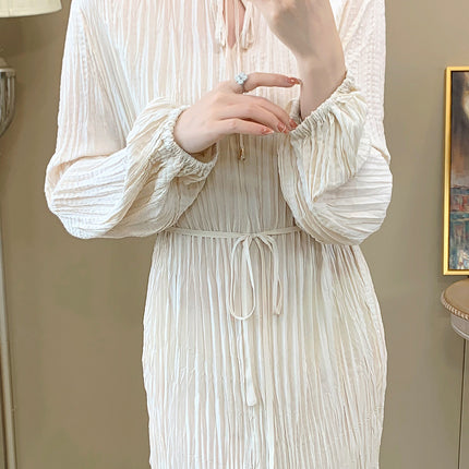 Miyake Long Dress for Women, Summer High-End Dress, New Style, Shenzhen Nanyou High-End Dress, French-Style Dress