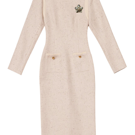 Zhili Woolen Dress, Spring Style for Women, High-End Black Slimming Long-Sleeve Dress That Hides the Figure, 2026 New Model