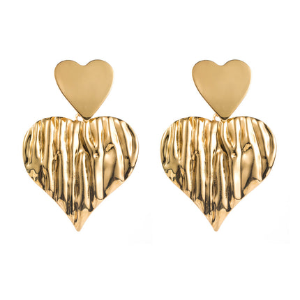 Cross-border fashion simple atmosphere earrings geometric love stars multi-layer earrings s925 silver needle exaggerated niche earrings