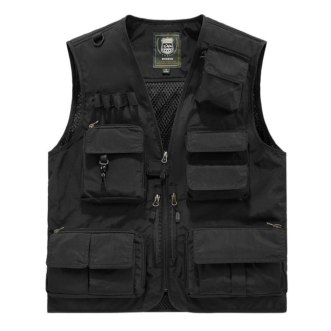 A minimum order work uniform vest custom logo emergency management communication security personnel tooling vest printing
