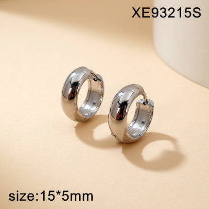 Hot-Selling Titanium Steel Simple Polished Minimalist Earrings, Light Luxury, High-End Fashion, Large Hoops, Versatile Earrings for Men and Women
