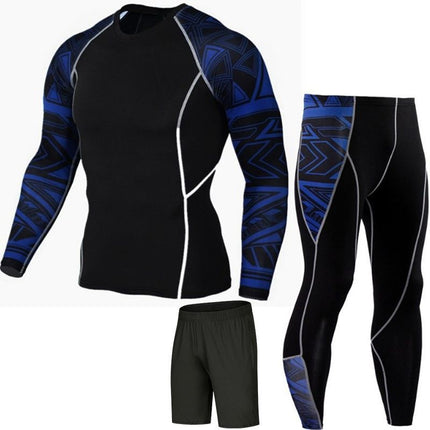 Men's Sportswear Sweat-Wicking Running Marathon Tight-Fitting Suit Quick-Drying High-Elastic Two, Three, or Four-Piece Set Wholesale Trade