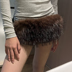 Air eyelet belt fur brown / 110cm