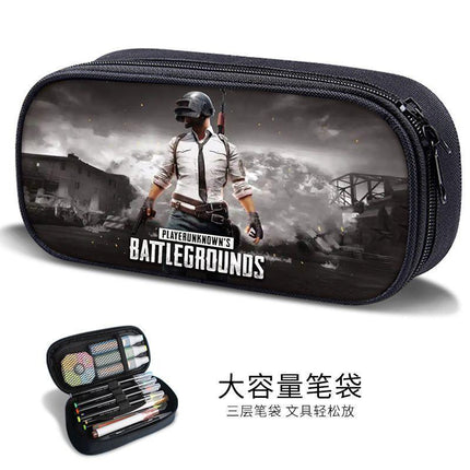 Sand Sculpture Pencil Bag for Boys, Multifunctional Stationery Box for Primary and Secondary School Students, Pubg Game Stationery Bag, Kidsren's Trendyy Pencil Bag