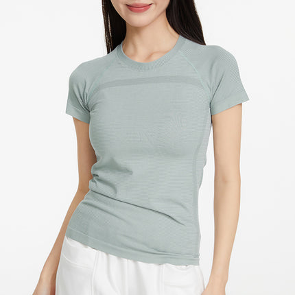 luluT-shirt sports quick-drying yoga clothes short sleeve top fitness sports running seamless all-match sports short sleeve