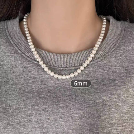 New Style Light Luxury Bow Pearl Necklace High-end Niche Design Collarbone Chain Simple All-match Alloy Necklace