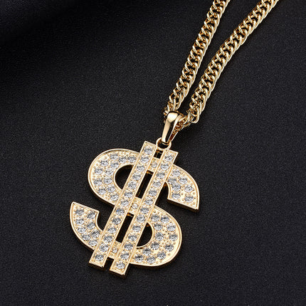 Europe and the United States explosions temperament personality dollar zircon pendant tide cool ins Wind high quality net red pendant a generation of hair