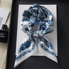 Blue garden [100% mulberry silk]