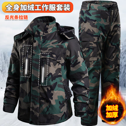 Cross-Border Winter Cold-Proof and Warm Work Clothes, Outdoor Jackets, Waterproof Loose Cycling and Crawling Tactical Suits