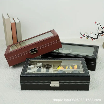Ready-Made Watch and Glasses Boxes, High-End Leather Jewelry Boxes, Jewelry Boxes, Watch Storage Boxes, Watch Wholesale Factory