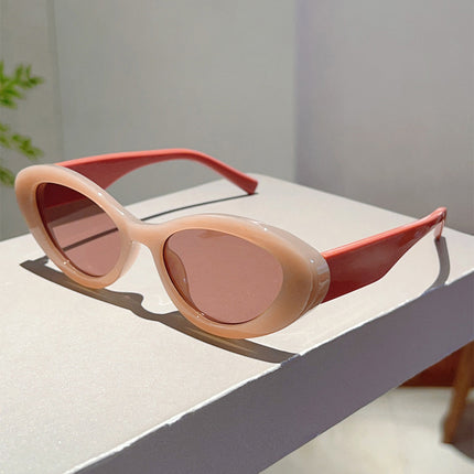 European and American Style Cat's Eye Small Frame Korean Style Trendy Sunglasses Small Chanel Style High-Level Street Shot Slim Look Jelly Color Sunglasses