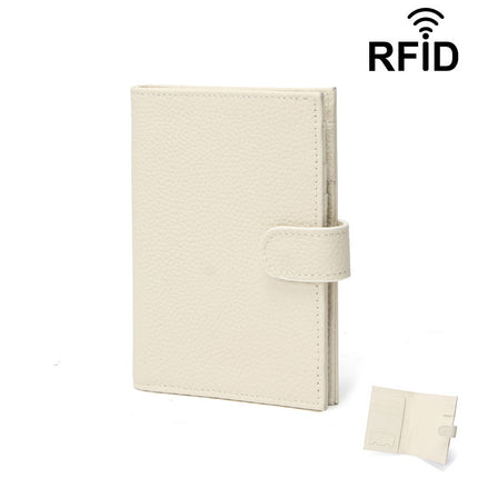 Foreign Trade Genuine Leather Passport Holder, Unisex, Ultra-Thin Rfid Multifunctional Full Leather Wallet, Ticket Holder, Passport Document Holder